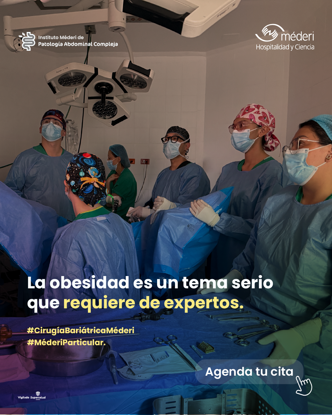 Versión móvil del banner de cirugía bariátrica en Bogotá con enfoque en expertos en obesidad.