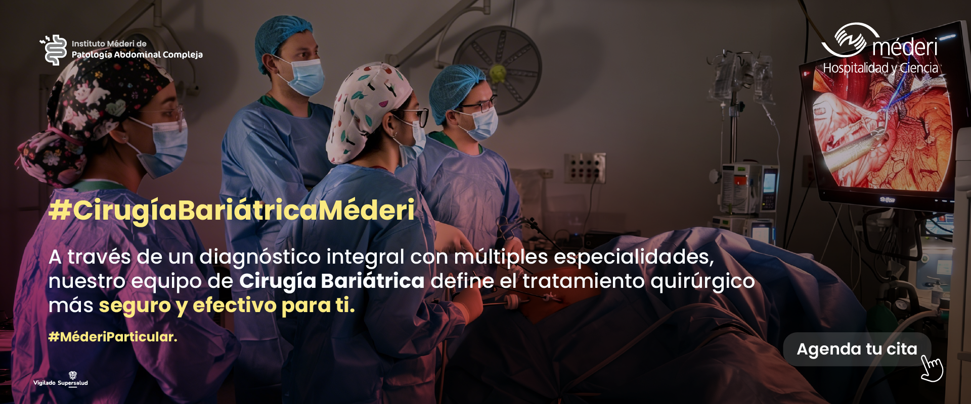 Procedimiento quirúrgico de cirugía bariátrica seguro y efectivo con tecnología avanzada en Méderi Particular Bogotá.